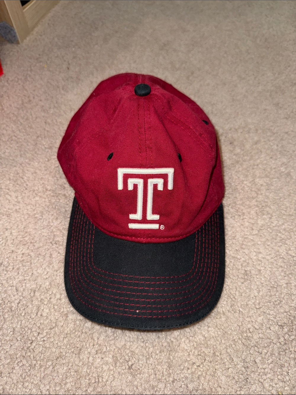 The Game Maroon and Black Temple 'T' Baseball Cap